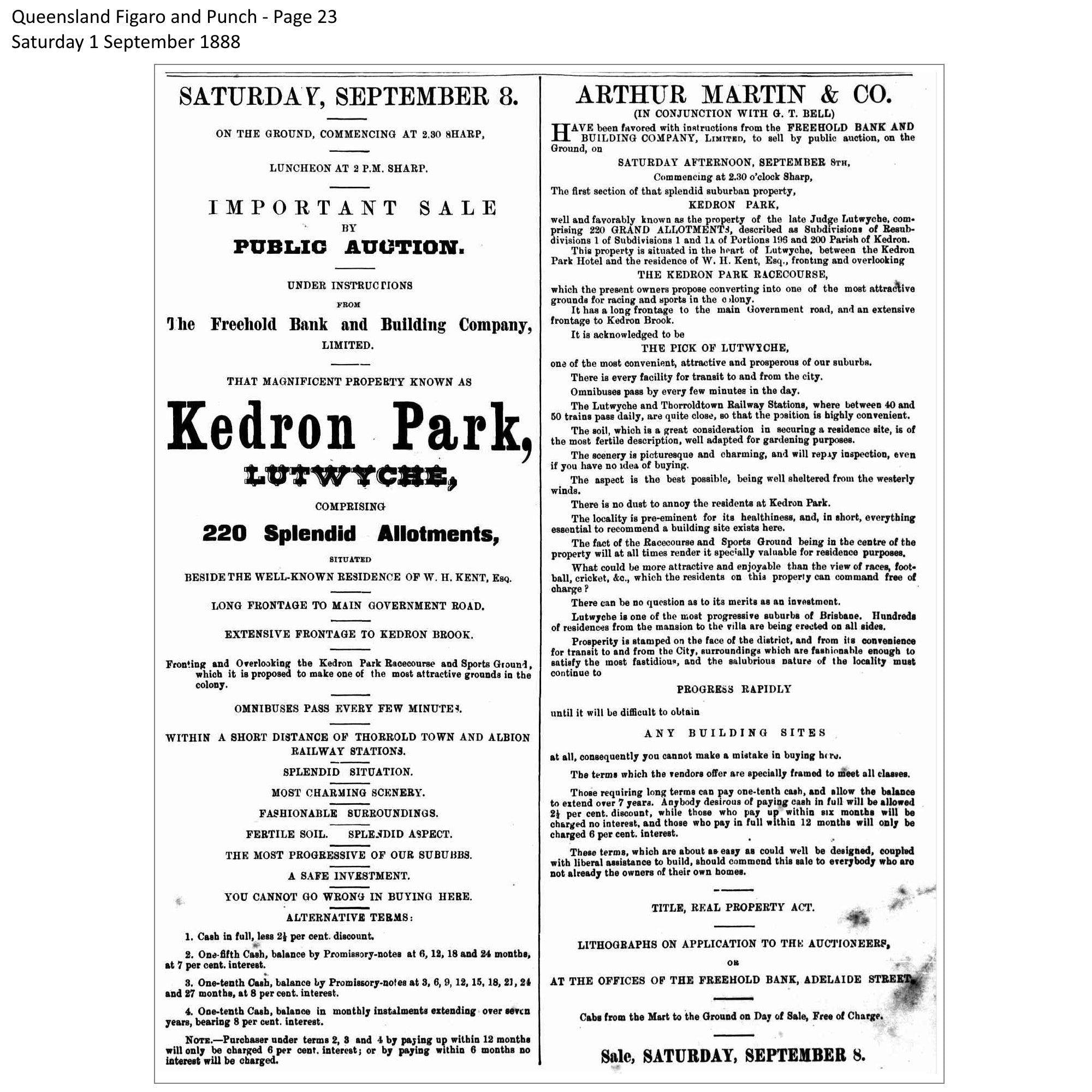 1888 Kalinga - Kedron Park