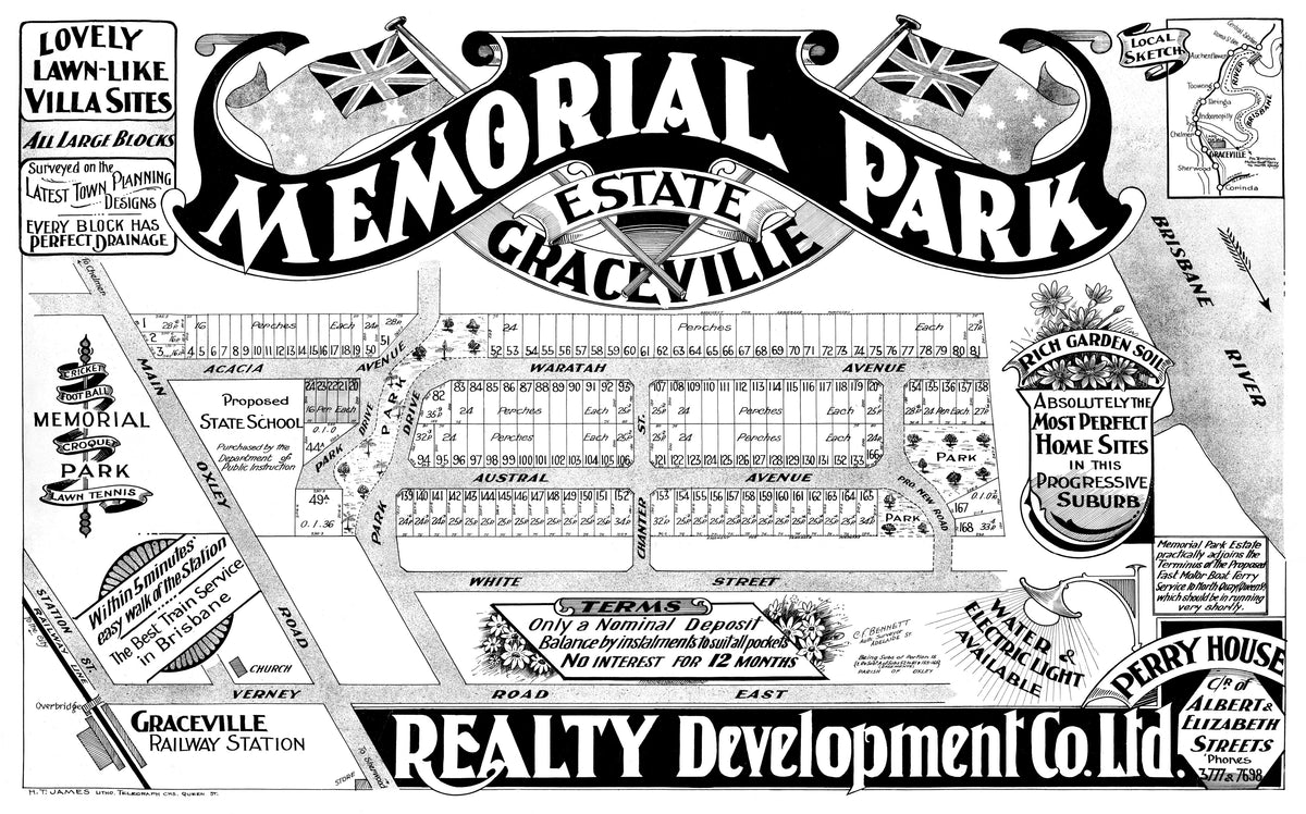 1926 Graceville Memorial Park Estate Suburb Maps
