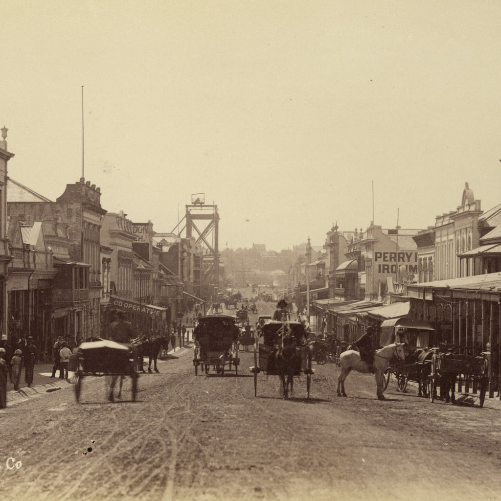 1884 Brisbane - Looking down Queen Street from the Albert Street intersection