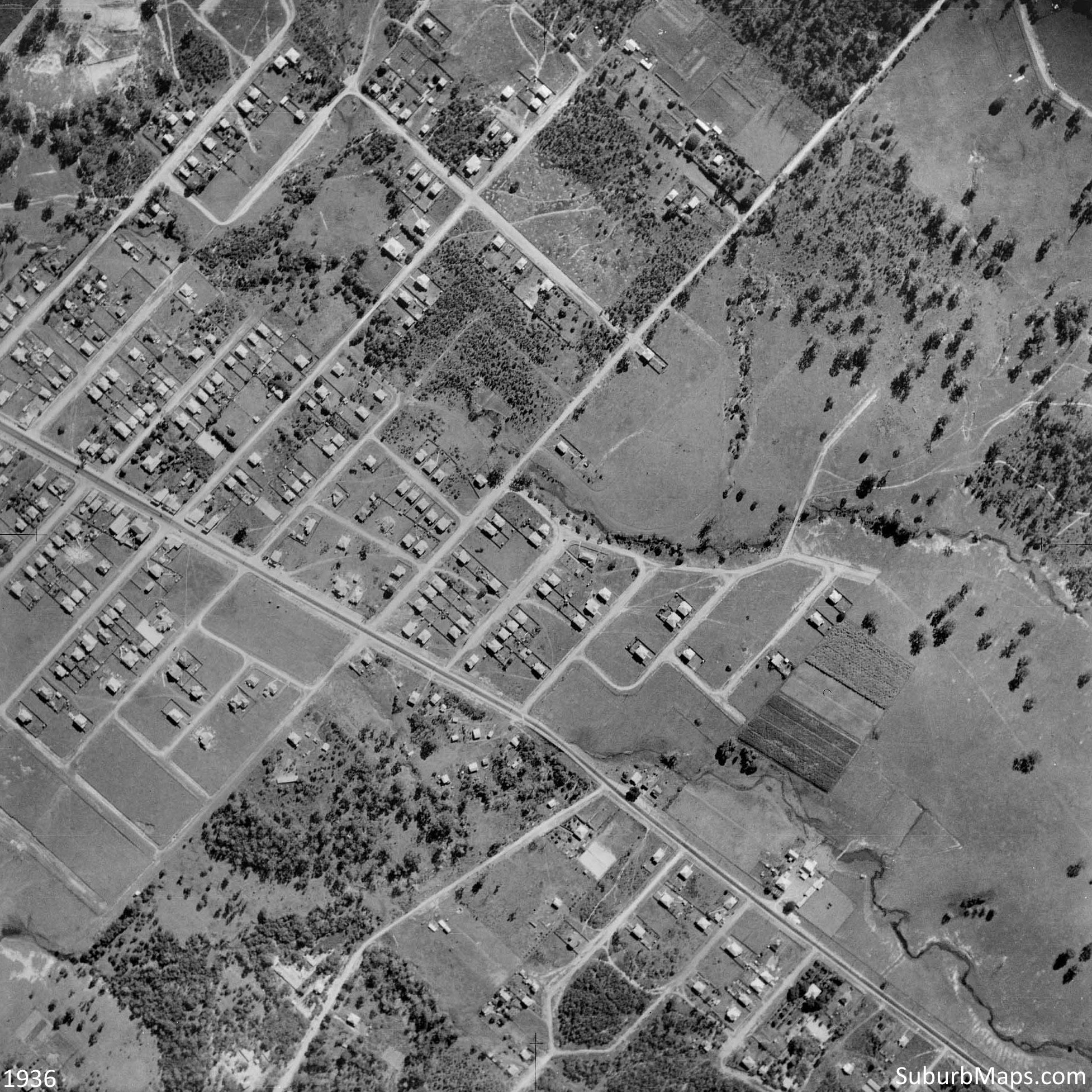 1936 Aerial Photo of the Holland Park area