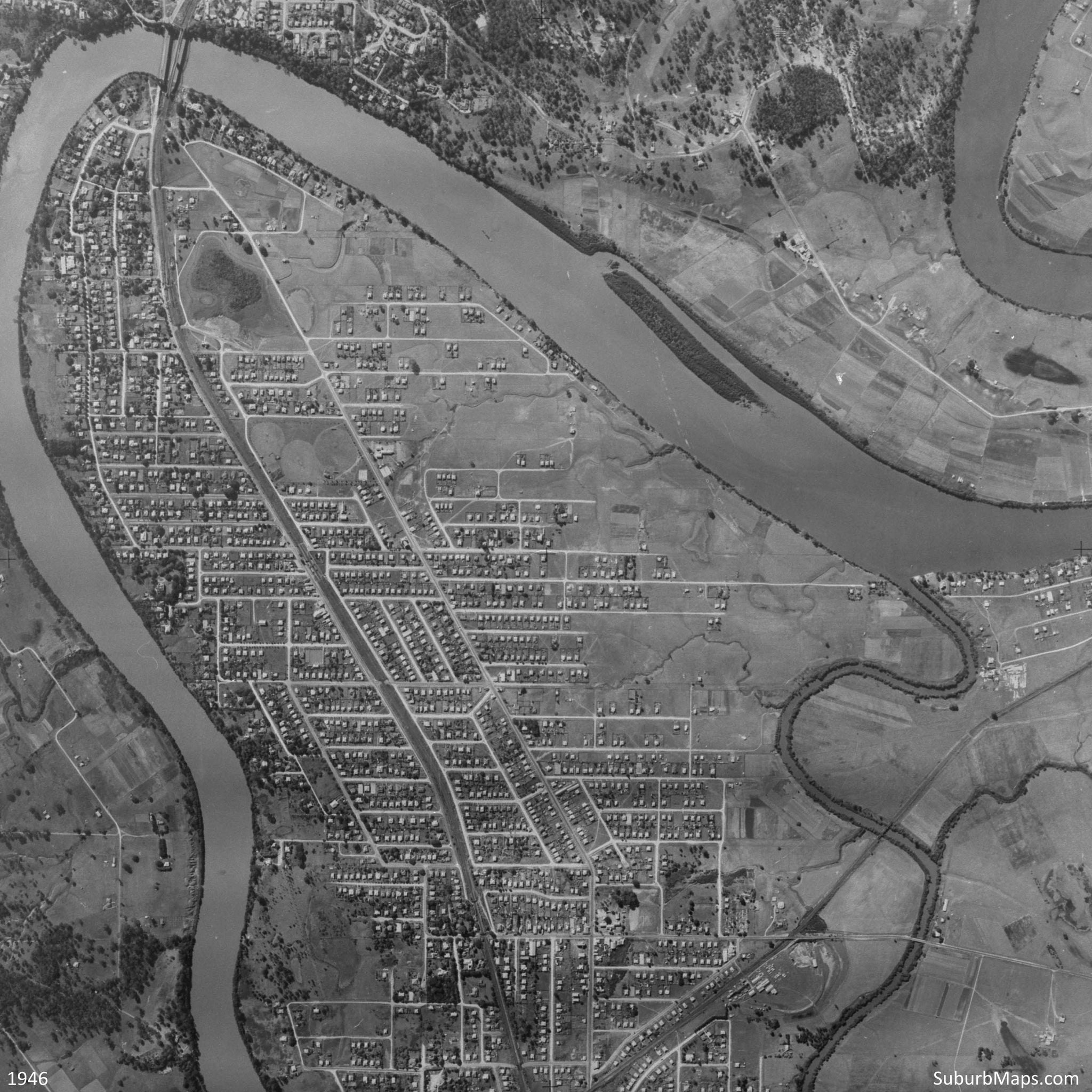 1946 Aerial Photo of Chelmer, Graceville, Sherwood and Tennyson