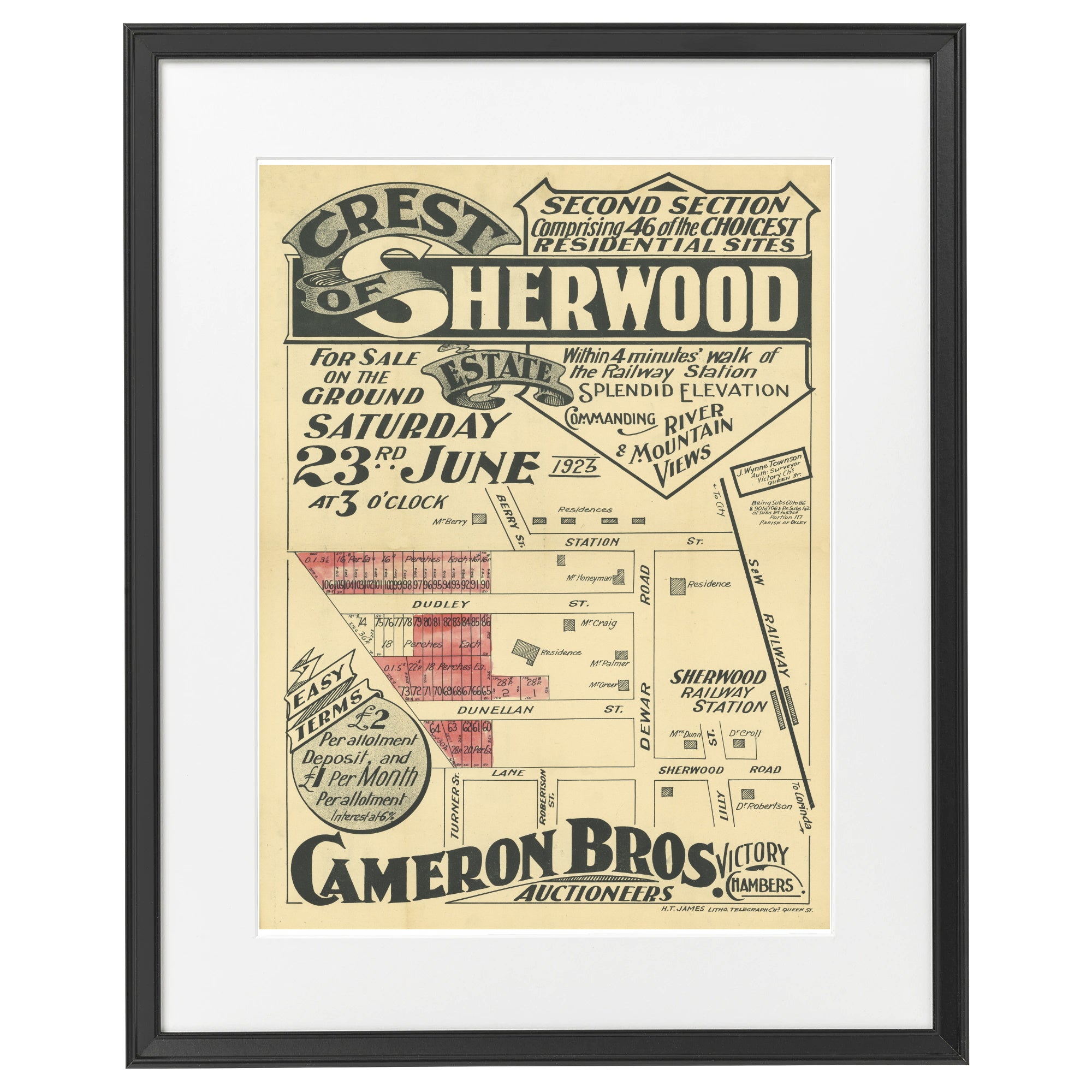 1923 Crest of Sherwood Estate - 100 years ago today
