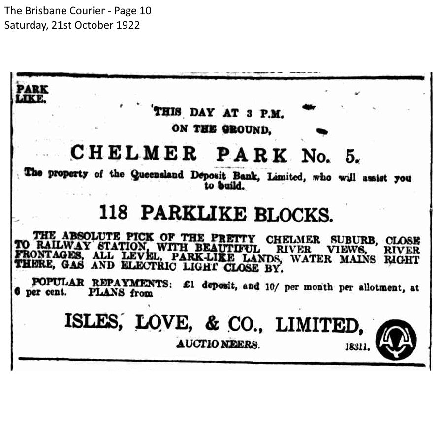 1922 Chelmer - Chelmer Park