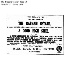 1923 Wilston - Rayham Estate