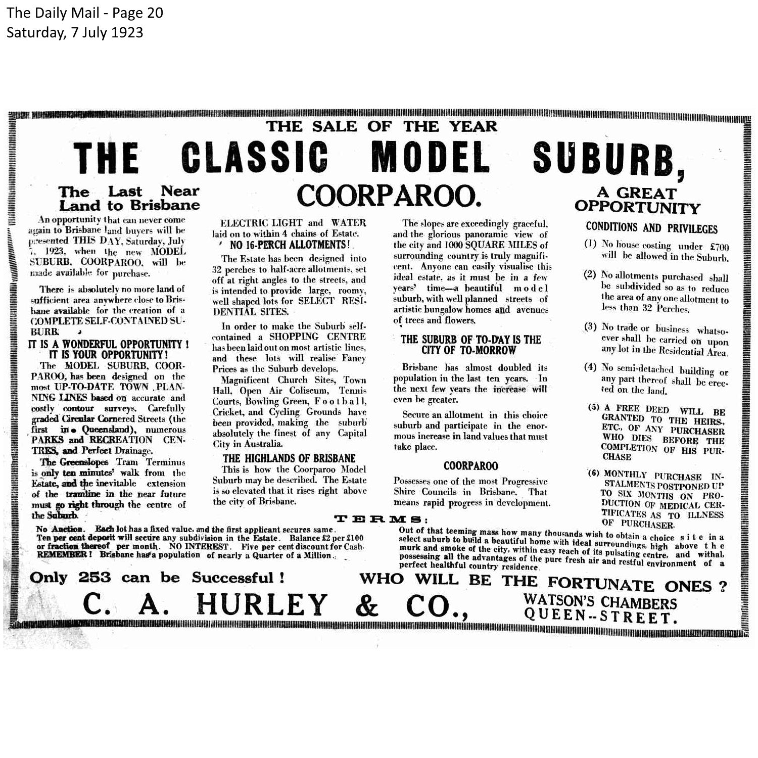 1923 Coorparoo - The Model Suburb