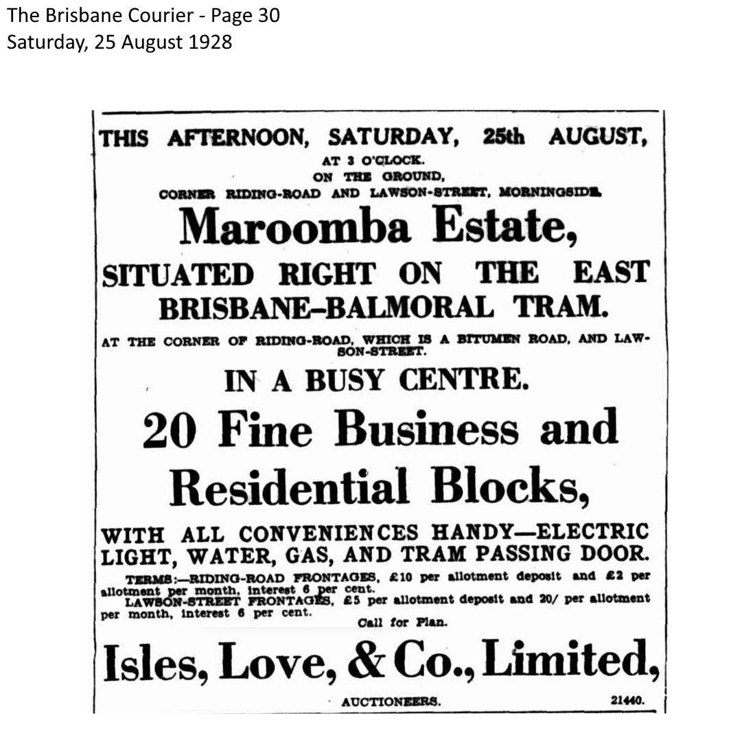 1928 Morningside - Maroomba Estate
