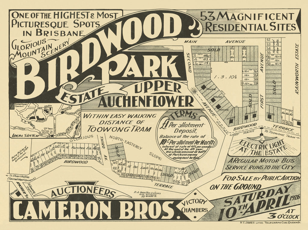 1926 Bardon Birdwood Park Estate Suburb Maps