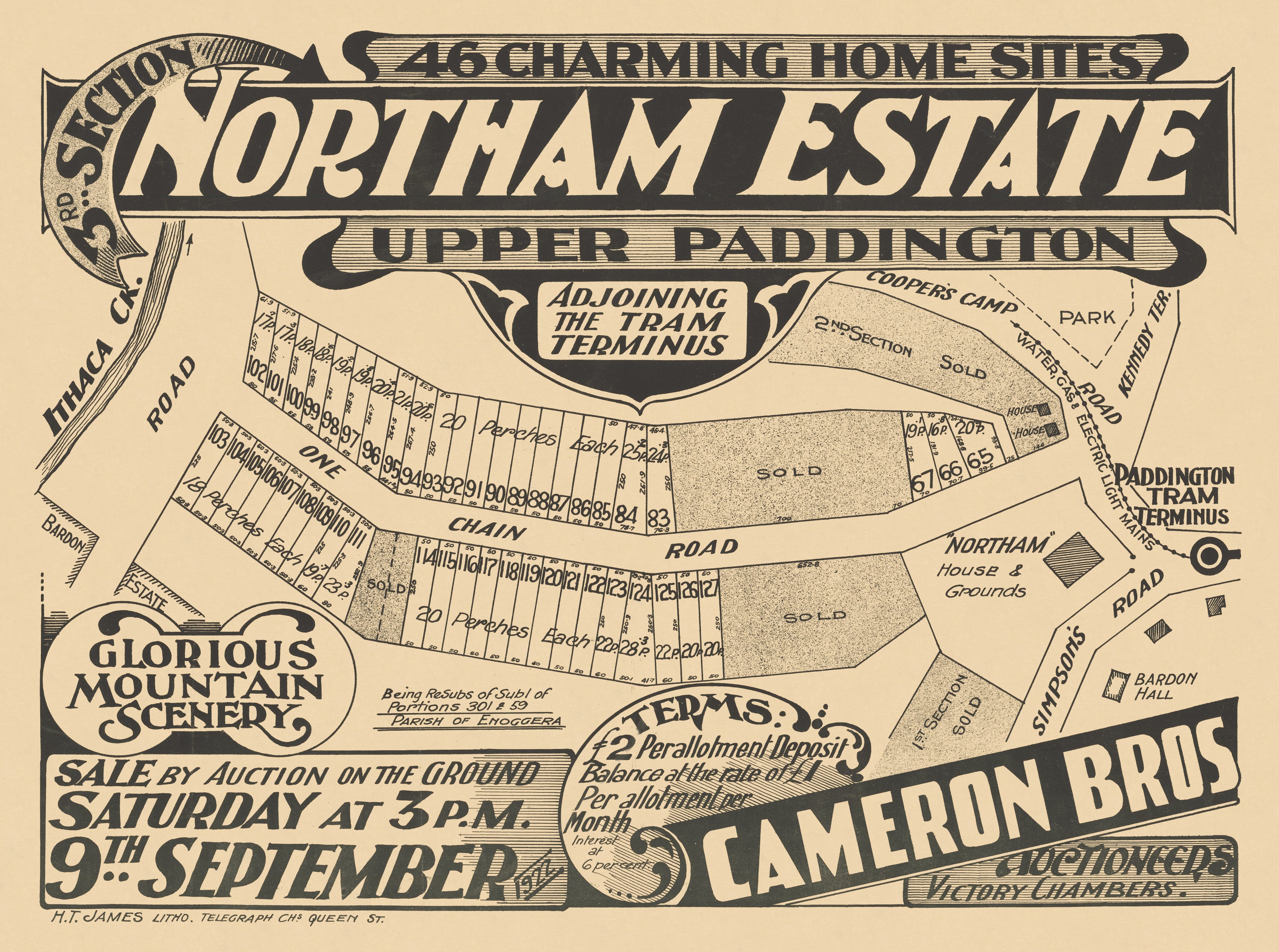 1922 Bardon - Northam Estate - 3rd Section