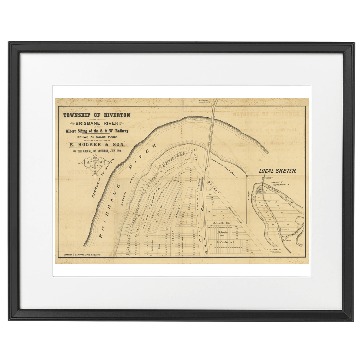 1884 Chelmer suburb map showing the Township of Riverton. – Suburb Maps
