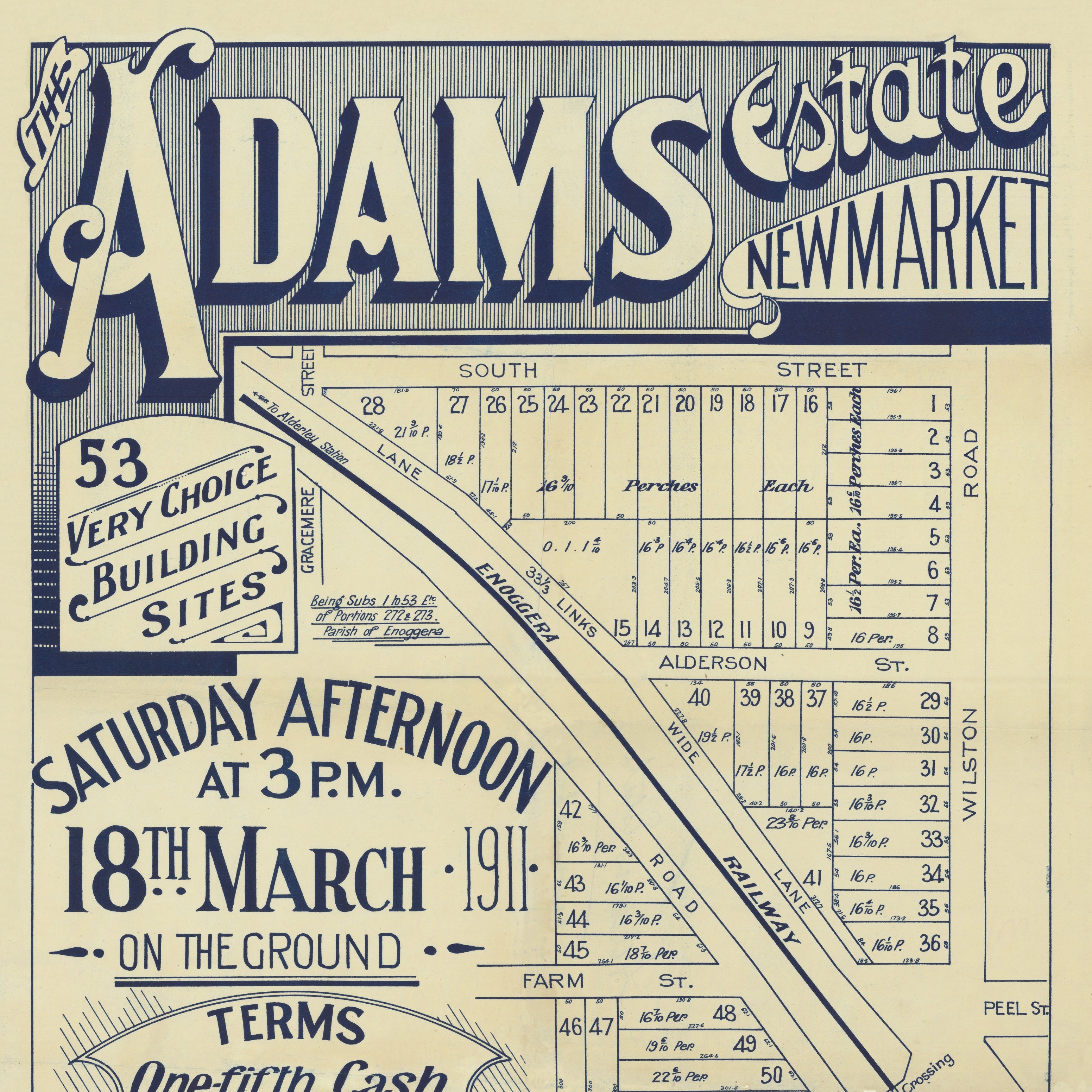 1911 Newmarket The Adams Estate Suburb Maps