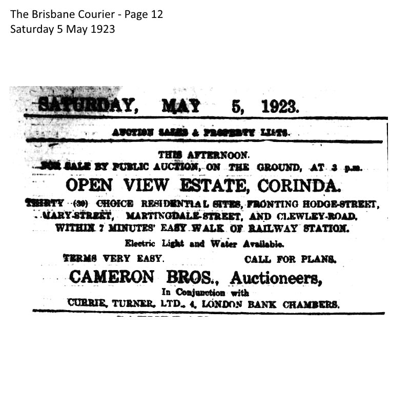 1923 Corinda - Open View Estate
