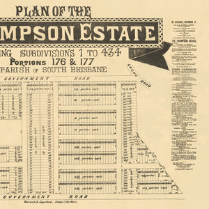 1881 Woolloongabba - Plan of the Thompson Estate