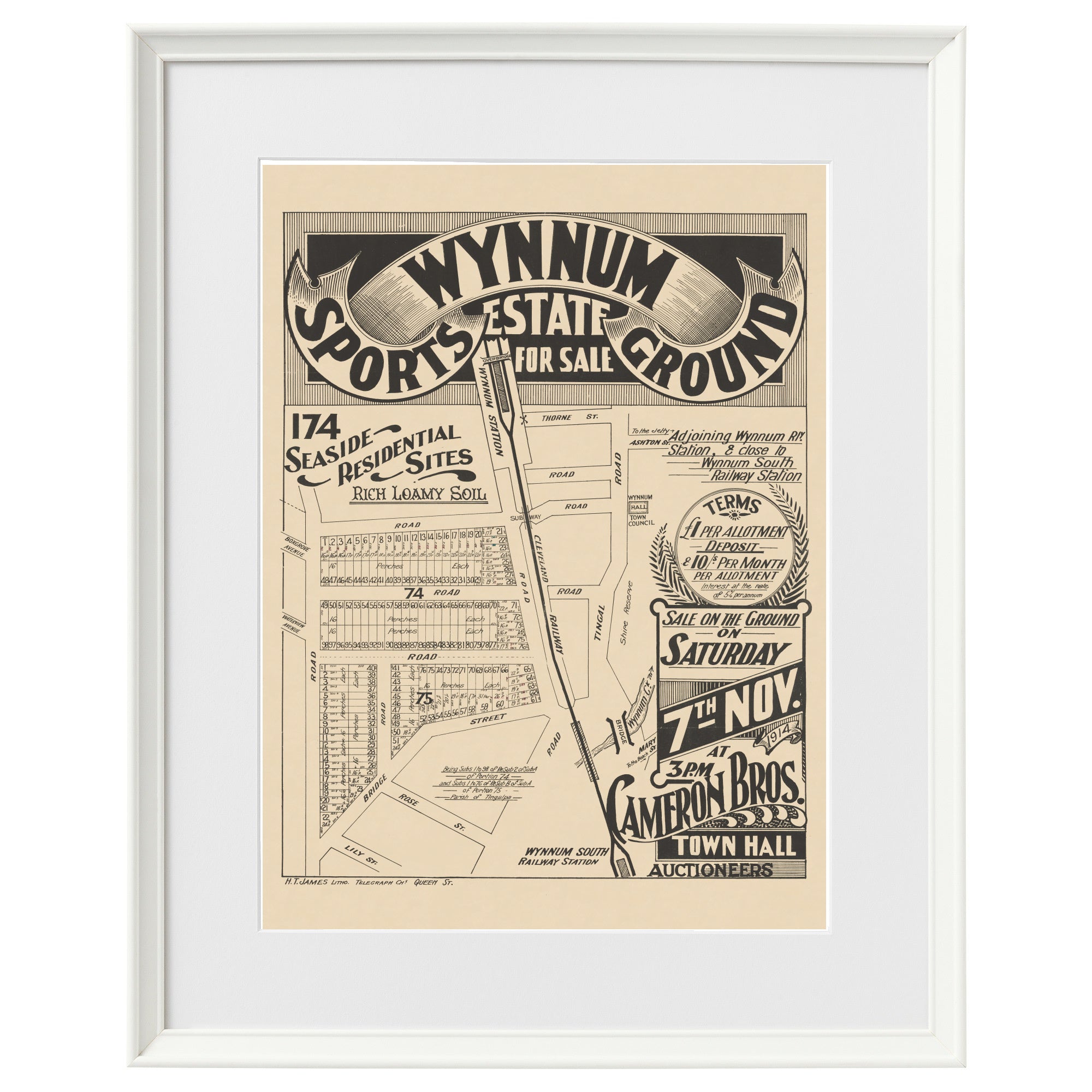 Wynnum Map 1914 Wynnum - Wynnum Sports Ground Estate – Suburb Maps