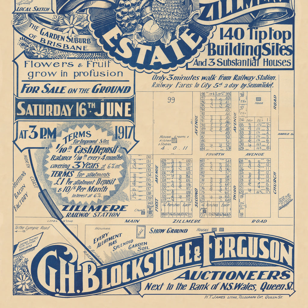 1917 Zillmere Show Ground Estate Suburb Maps